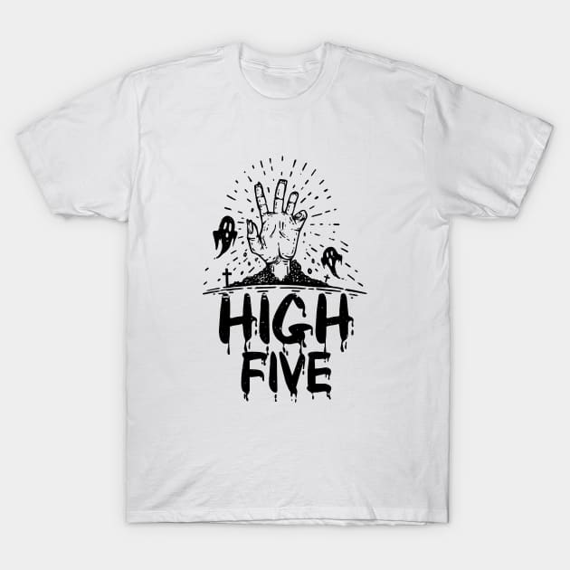 Funny Scary High Five T-Shirt by Bhagila